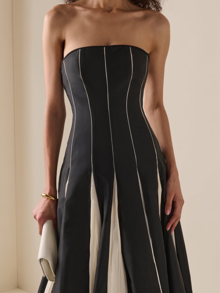 Marmar Halim Contrast-Paneled Taffeta Gown — image 2 of 3